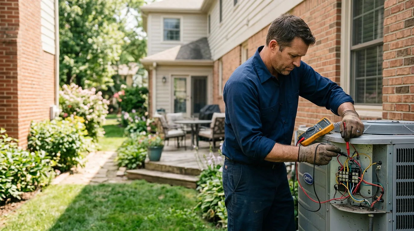 HVAC technician working near North Evans, NY